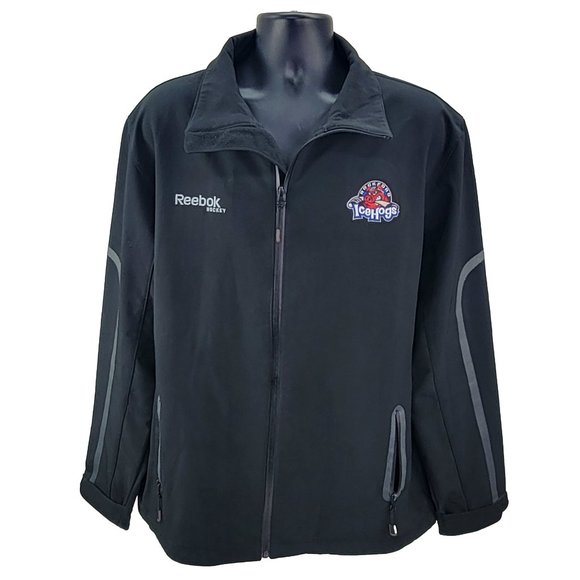 Rockford IceHogs Softshell Jacket Men’s XL Black Full Zip AHL Reebok Hockey - Picture 2 of 6